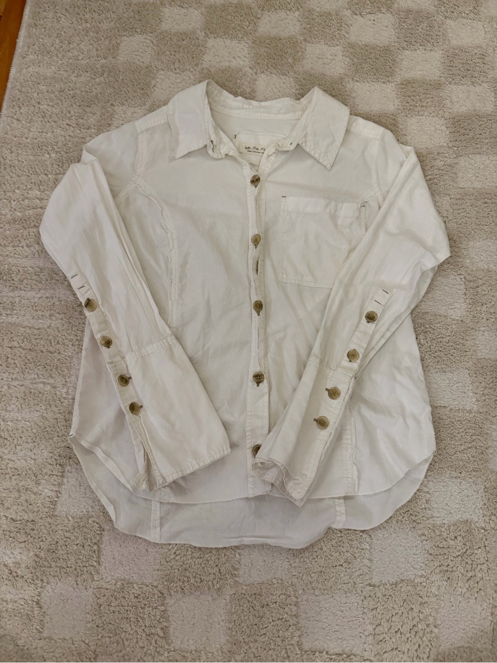 We The Free white cotton button down shirt